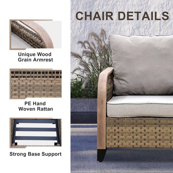 GOODENOUGH ウーブンクッション他４点セット EAGLE PEAK 5-Piece Wicker Outdoor Patio Conversation Set