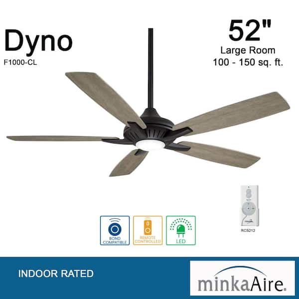 MINKA-AIRE Dyno 52 in. LED Indoor Coal Black Ceiling Fan with