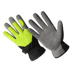 Hi-Dexterity Multi-Purpose Synthetic Leather Gloves, Hi-Viz Spandex Back, Slip-On Style