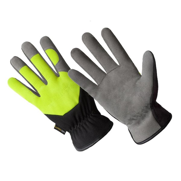 Unisex Leather Safety Working Gloves Builder Plumber Heavy Duty Work Wear  (XL)