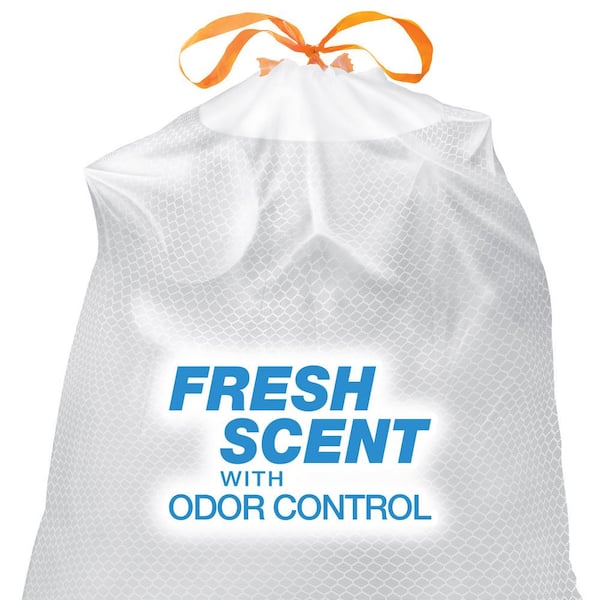 13 Gallon Reinforced Top Drawstring Fresh Scented Tall Kitchen Trash Bags with 20% PCR (200-Count)