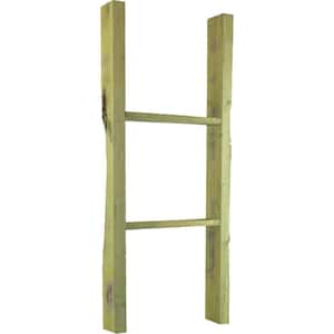 15 in. x 36 in. x 3 1/2 in. Barnwood Decor Collection Restoration Green Vintage Farmhouse 2-Rung Ladder