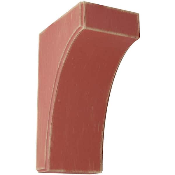 Ekena Millwork 5-1/4 in. x 12 in. x 8 in. Salvage Red Clarksville Wood Vintage Decor Bracket
