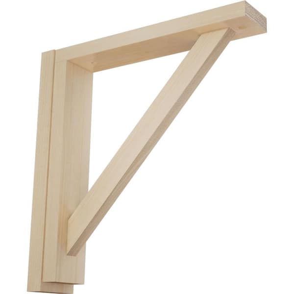 2-1/2 in. x 12-3/4 in. x 12-1/4 in. Rubberwood Traditional Shelf Bracket
