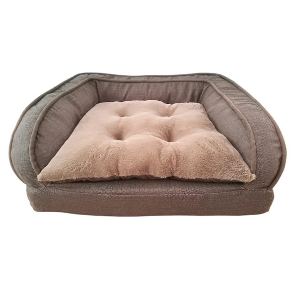 Unbranded Large with Cushion Brown Orthopedic Dog Sofa Bed