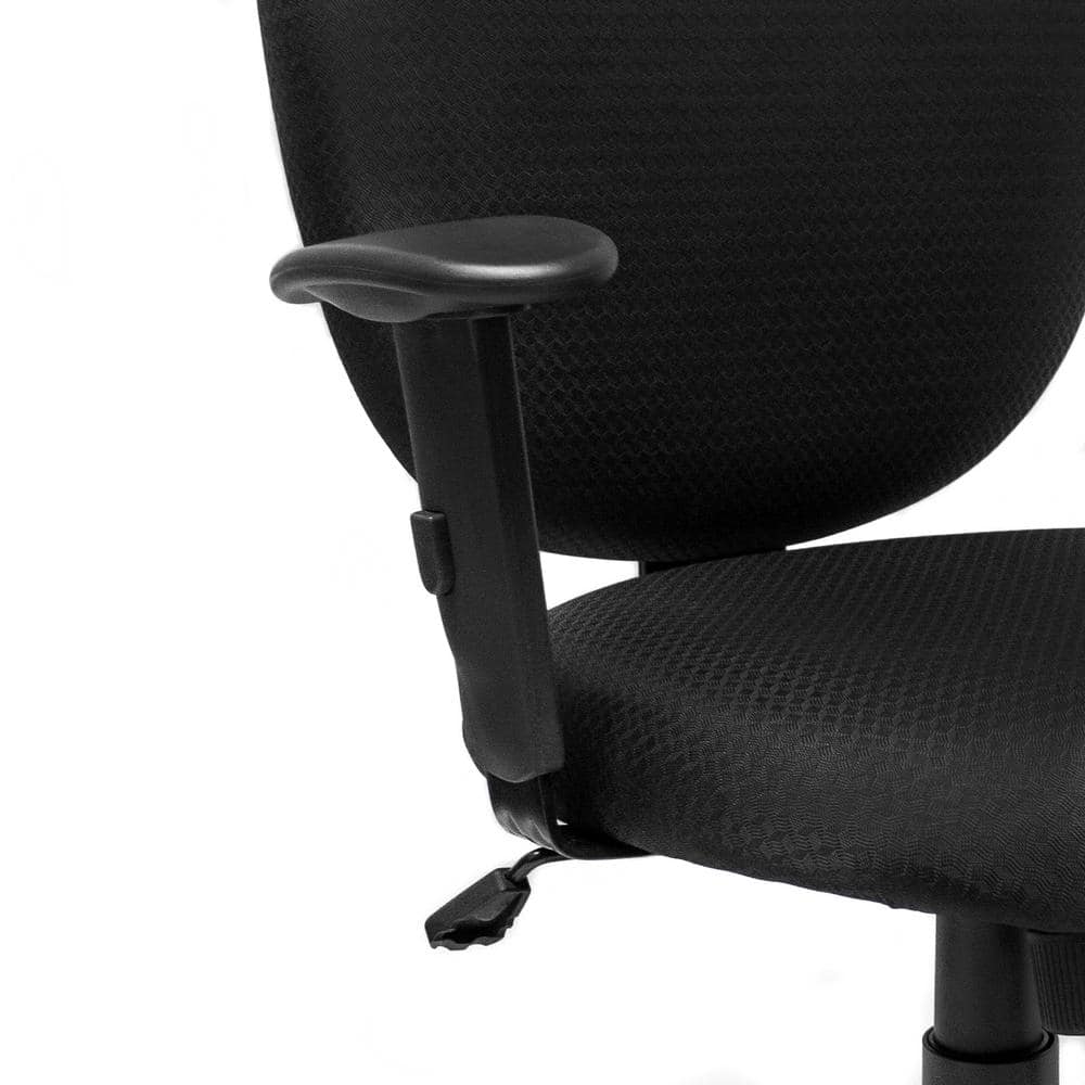 ErgoFlex Black Fabric Task Chair with Adjustable Arms and Swivel Base