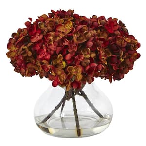 8.5 in Artificial Hydrangea with Vase Silk Flower Arrangement