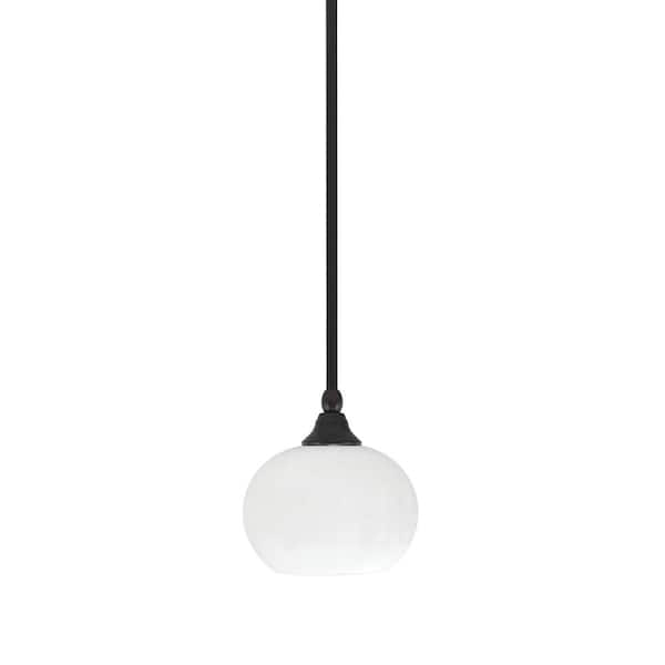 Unbranded Sparta 100-Watt 1-Light Espresso Shaded Pendant Light Mini Pendant with White Muslin Glass, No Bulb Included
