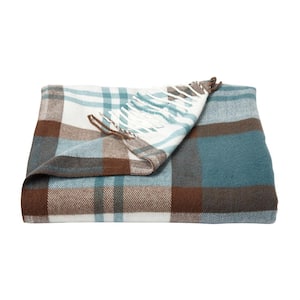Lavish Home Allure Blue and Brown Throw Blanket 66HD-Throw014 - The ...