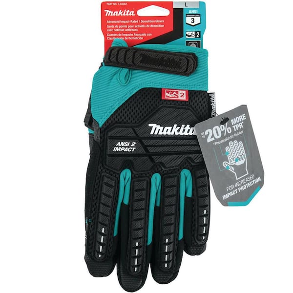 Makita T-04173 Open Cuff Flexible Protection Utility Work Gloves (X-Large)