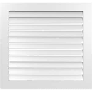 38" x 36" Vertical Surface Mount PVC Gable Vent: Functional with Standard Frame