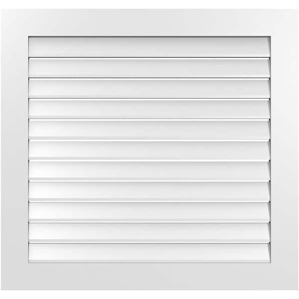 Ekena Millwork 38" x 36" Vertical Surface Mount PVC Gable Vent: Functional with Standard Frame