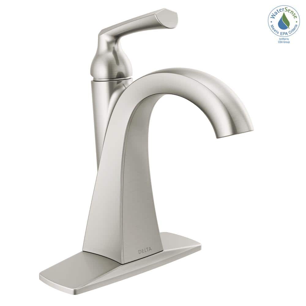 SpotShield Brushed Nickel Single Handle High Arc Bathroom Faucet