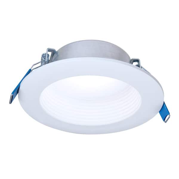 HALO LTB 4 in. Selectable CCT (3000K-5000K) Integrated LED, White Recessed Light, Dimmable Retrofit Trim