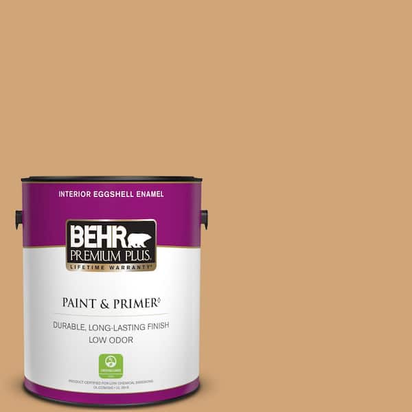 BEHR PREMIUM PLUS 1 gal. #PMD-79 Sesame Eggshell Enamel Low Odor Interior Paint & Primer