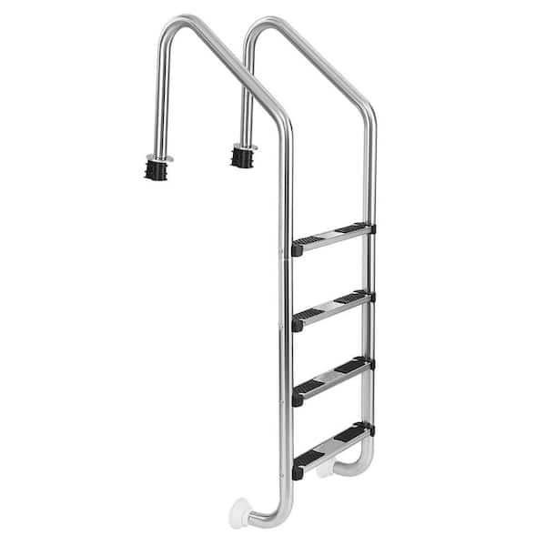 Non-slip Non-skid Steps Entry and Exit System Climb Swimming Pool Ladder 4-Step Stainless Steel for In Ground Pool