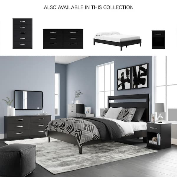 Signature DESIGN BY ASHLEY Finch Black 6 Drawer 59 in. Dresser