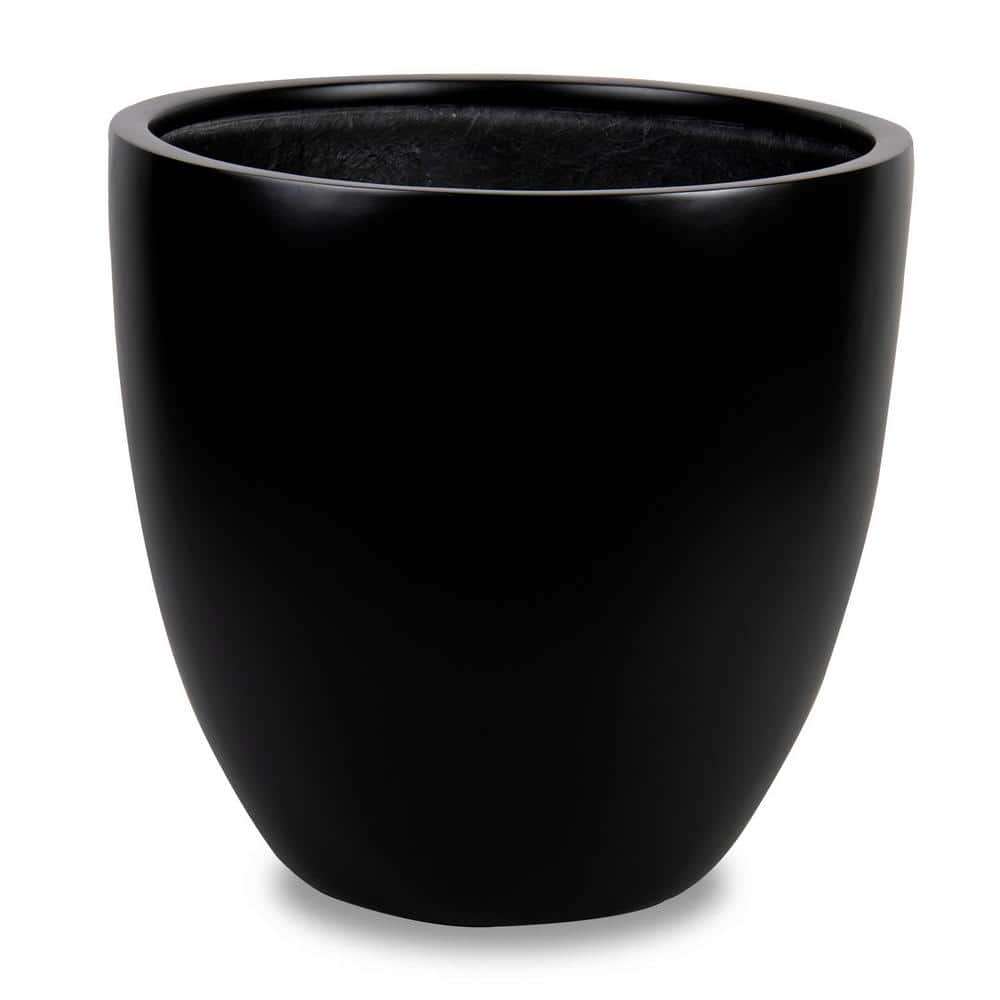 Vasesource Loire 19 in. x 19.5 in. x 19.5 in. Black Fiberglass Planter