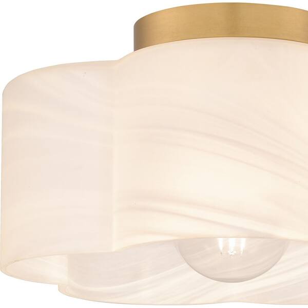 Quoizel Lilly 14 in. 1-Light Brushed Weathered Brass Semi