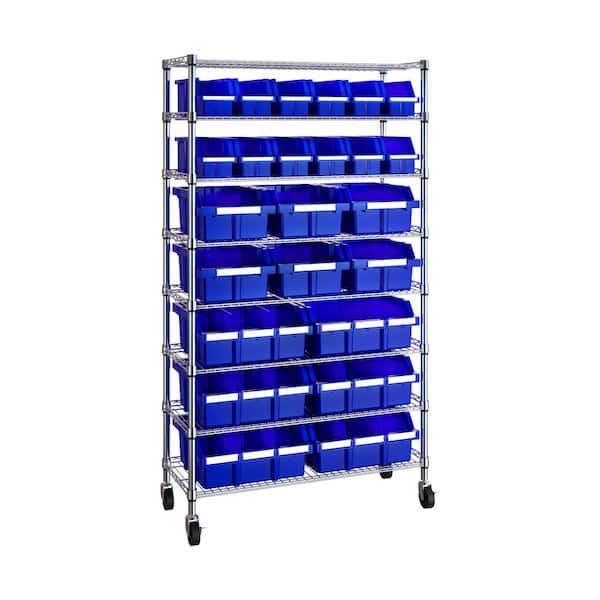 syページ 8-Tier NSF-Certified 24-Bin Rack, Yellow – Seville Classics