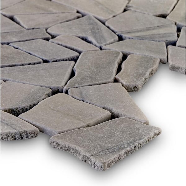 Full Eclectic 18 in. x 18 in. Driftwood Marble Tumbled Wall and Floor Tile (10.9 sq.ft./case)
