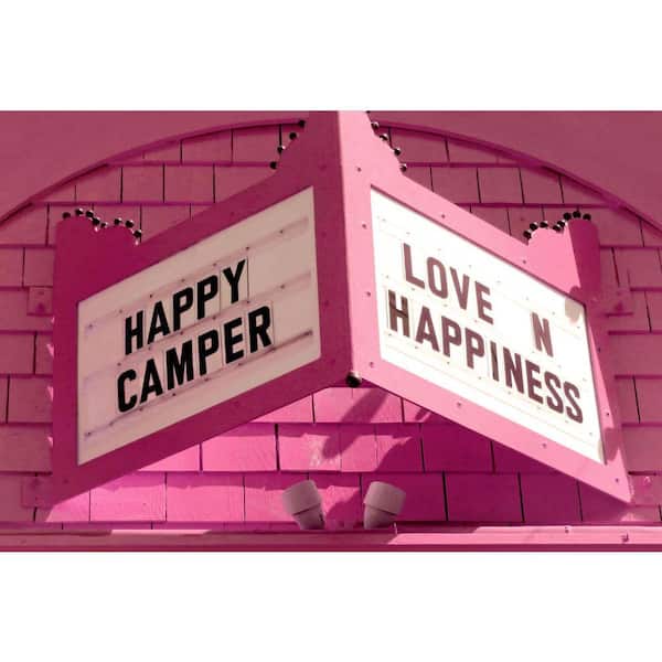 VENICE BEACH Collections Vintage Happy Camper by Grotto Studios 1 Piece Unframed Graphic Print Abstract Poster Art Print 24 in. x 36 in.