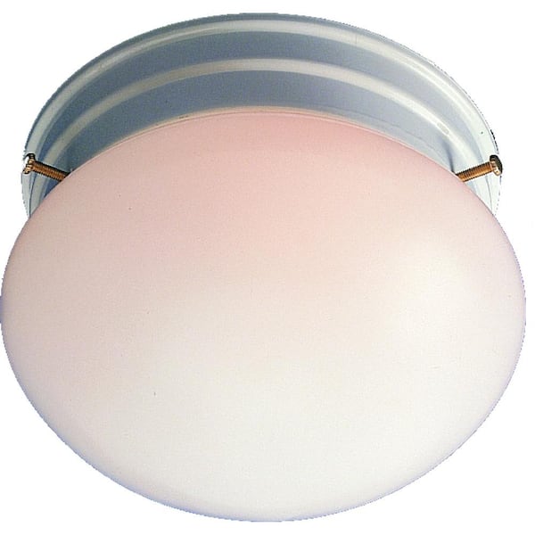 2-Light White Flush Mount