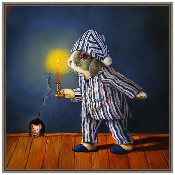 Amanti Art 22 in. The Night Before Christmas Mouse Christmas Holiday Framed Canvas Box Wall Art