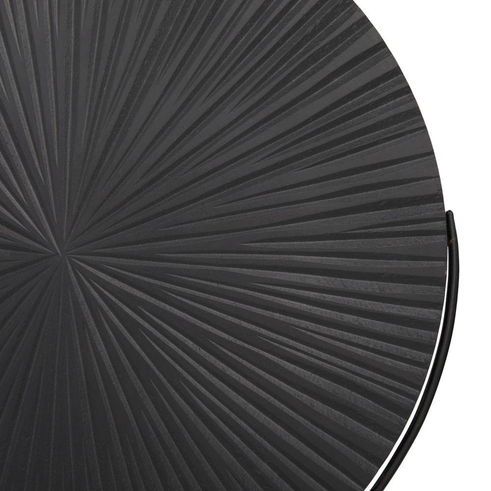 Contemporary Dark Metal Round Tabletop Sculpture