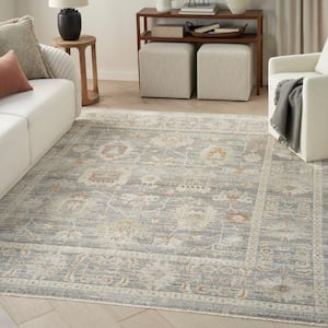 Oases Grey 9 ft. x 11 ft. Distressed Traditional Area Rug