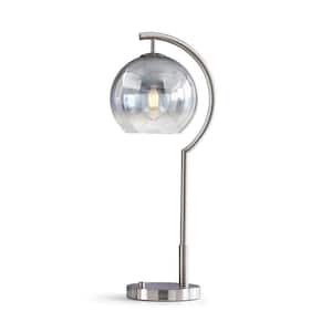 Metro 26.5 in. H Table Lamp - Brushed Nikcle/Glass Chrome Globe