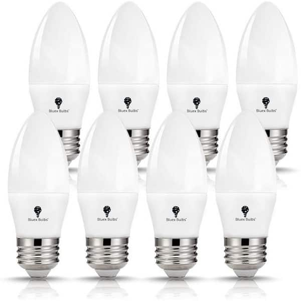 BLUEX BULBS 60-Watt Equivalent B11 E26 LED Light Bulb 4000K Cool White ...