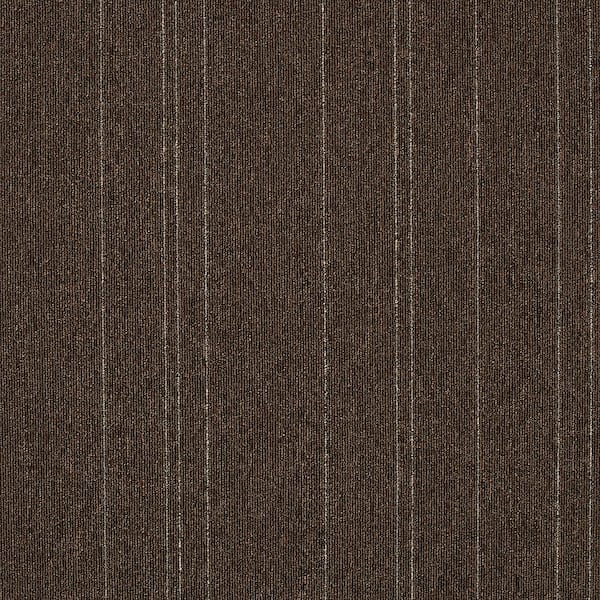 Fixed Attitude - Hickory - Brown Commercial 24 x 24 in. Glue-Down Carpet Tile Square (96 sq. ft.)