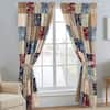 Cozy Line Home Fashions 53 in. W x 84 in. L Floral Patchwork Rod Pocket  Room Darkening Window Curtain Panel Drapes in Navy Blue Brown Red  BB20170803-Panel84 - The Home Depot