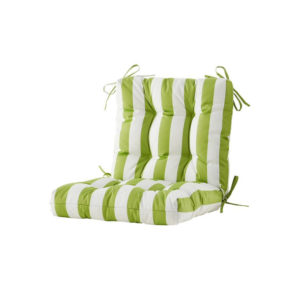 "Outdoor Chair Cushion Tufted/Cushion Seat and Back Floral Patio Furniture Cushion with Tie In Green Stripe L40""xW20""xH4""" price history on PriceWatchPro