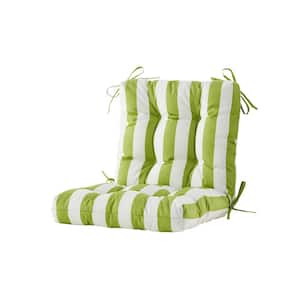 Outdoor Chair Cushion Tufted/Cushion Seat and Back Floral Patio Furniture Cushion with Tie In Green Stripe L40"xW20"xH4"
