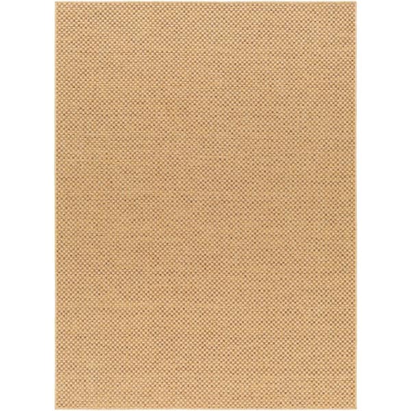 Livabliss Pismo Beach Camel Checkered 8 ft. x 10 ft. Indoor/Outdoor Area Rug