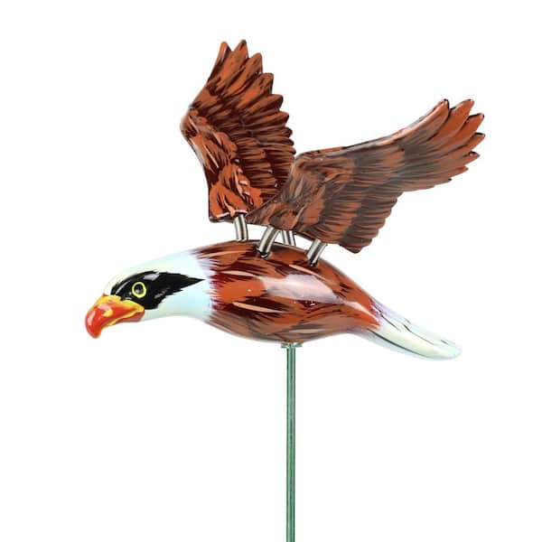 WindyWing Eagle 1.31 ft. with Brown Wings Multi-Color Plastic Garden Stake