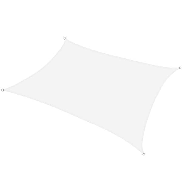KHOMO GEAR 8 ft. x 12 ft. White Rectangular SunShade Sail with UV Proof Fabric