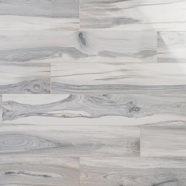 Rio Coyote Gray 7.75 in. x 47.12 in. Polished Porcelain Floor and Wall Tile (15.49 sq. ft./Case)