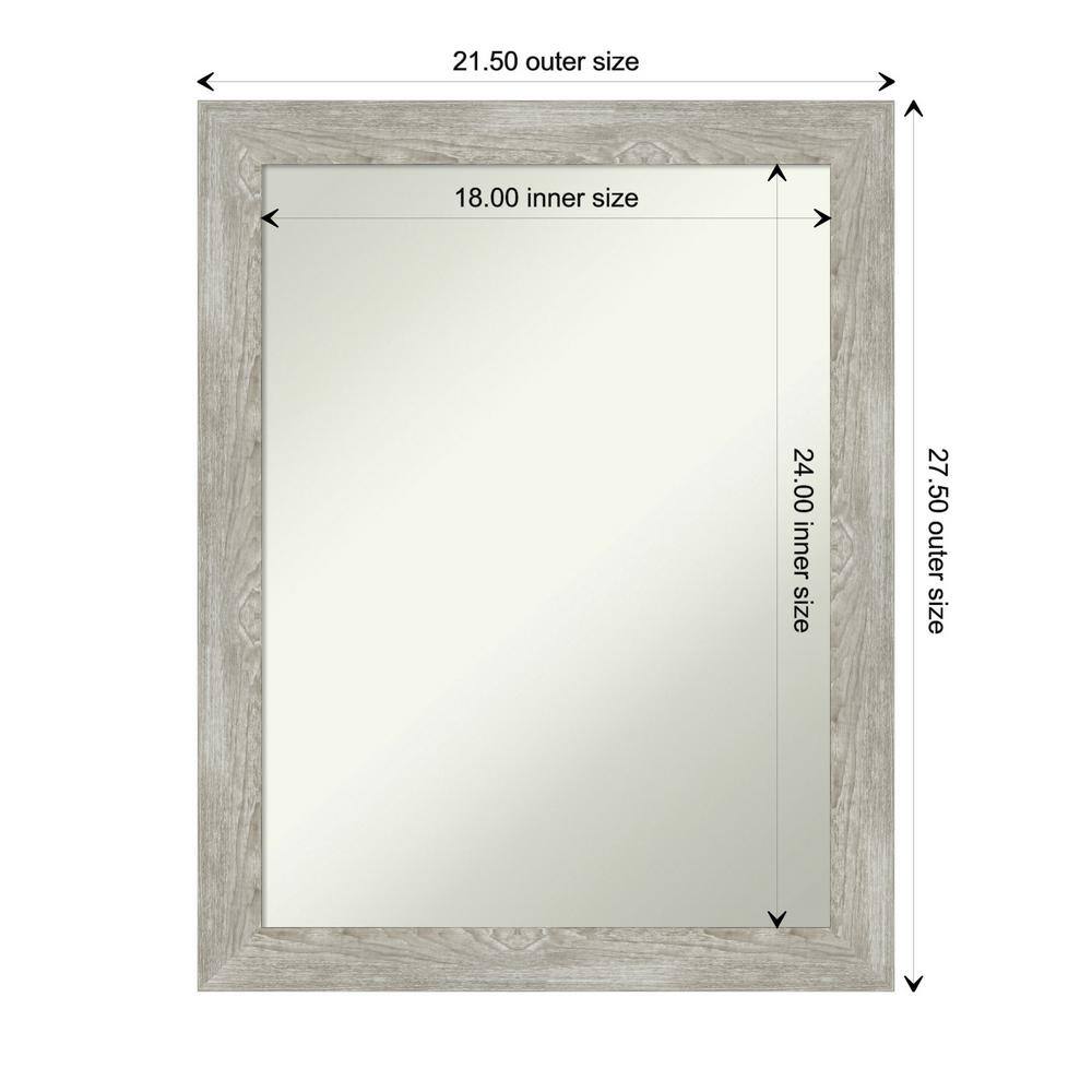 Dove Greywash Rectangular Wood Bathroom Vanity Mirror