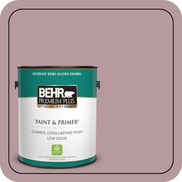 BEHR PREMIUM PLUS 1 gal. #PMD-71 Twilight Blush Semi-Gloss Enamel Low Odor Interior Paint & Primer