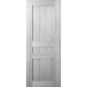 32 in. W x 80 in. H x 1-3/4 in. D 1-Panel Solid Core Vona Ribeira Ash Prefinished Wood Interior Door Slab