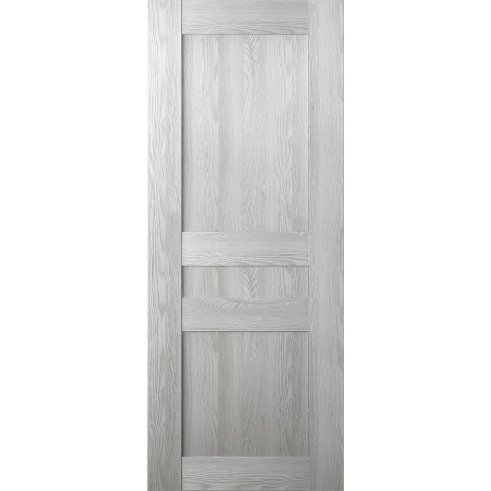 36 in. W x 80 in. H x 1-3/4 in. D 1-Panel Solid Core Vona Ribeira Ash Prefinished Wood Interior Door Slab -  Belldinni, 164109