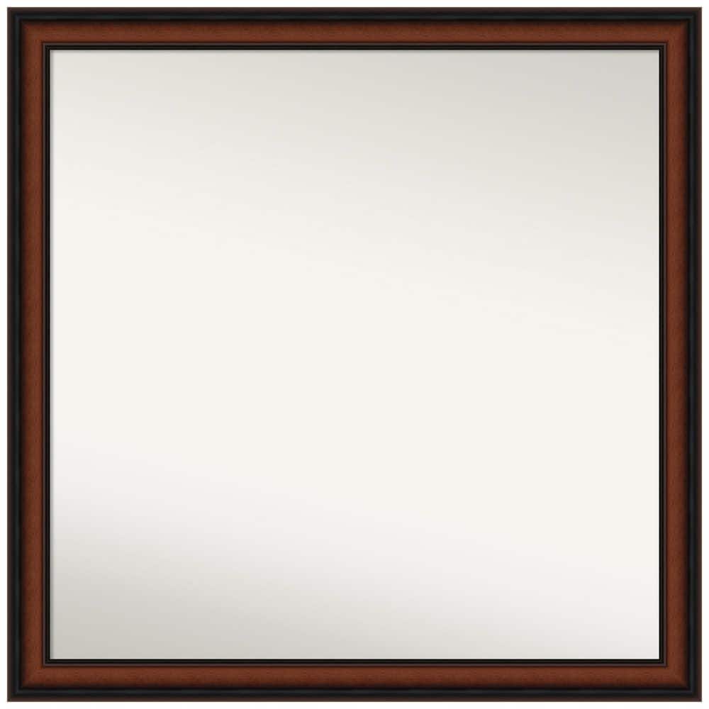 Amanti Art Cyprus Walnut Narrow 29 in. x 29 in. Non-Beveled Classic Square  Wood Framed Wall Mirror in Cherry A38867223547 The Home Depot