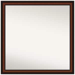 Cyprus Walnut Narrow 29 in. x 29 in. Non-Beveled Classic Square Wood Framed Wall Mirror in Cherry