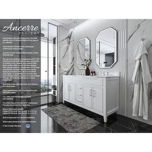 Aspen 60 in. W x 22 in. D White Bath Vanity with Top in Carrara Marble with White Basin