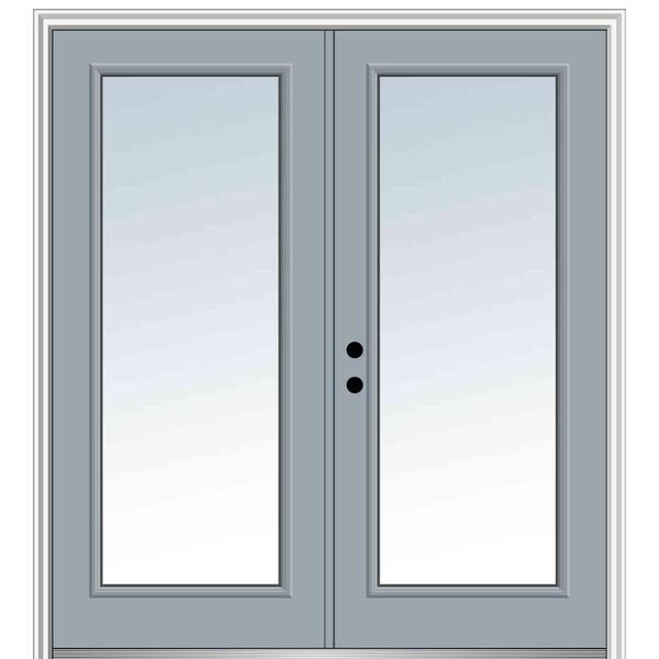 MMI Door 64 in. x 80 in. Classic Right-Hand Inswing Full Lite Clear Glass Painted Steel Prehung Front Door with Brickmould