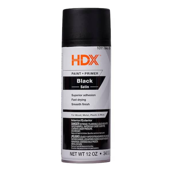 12 oz. Paint and Primer Satin Black Spray Paint