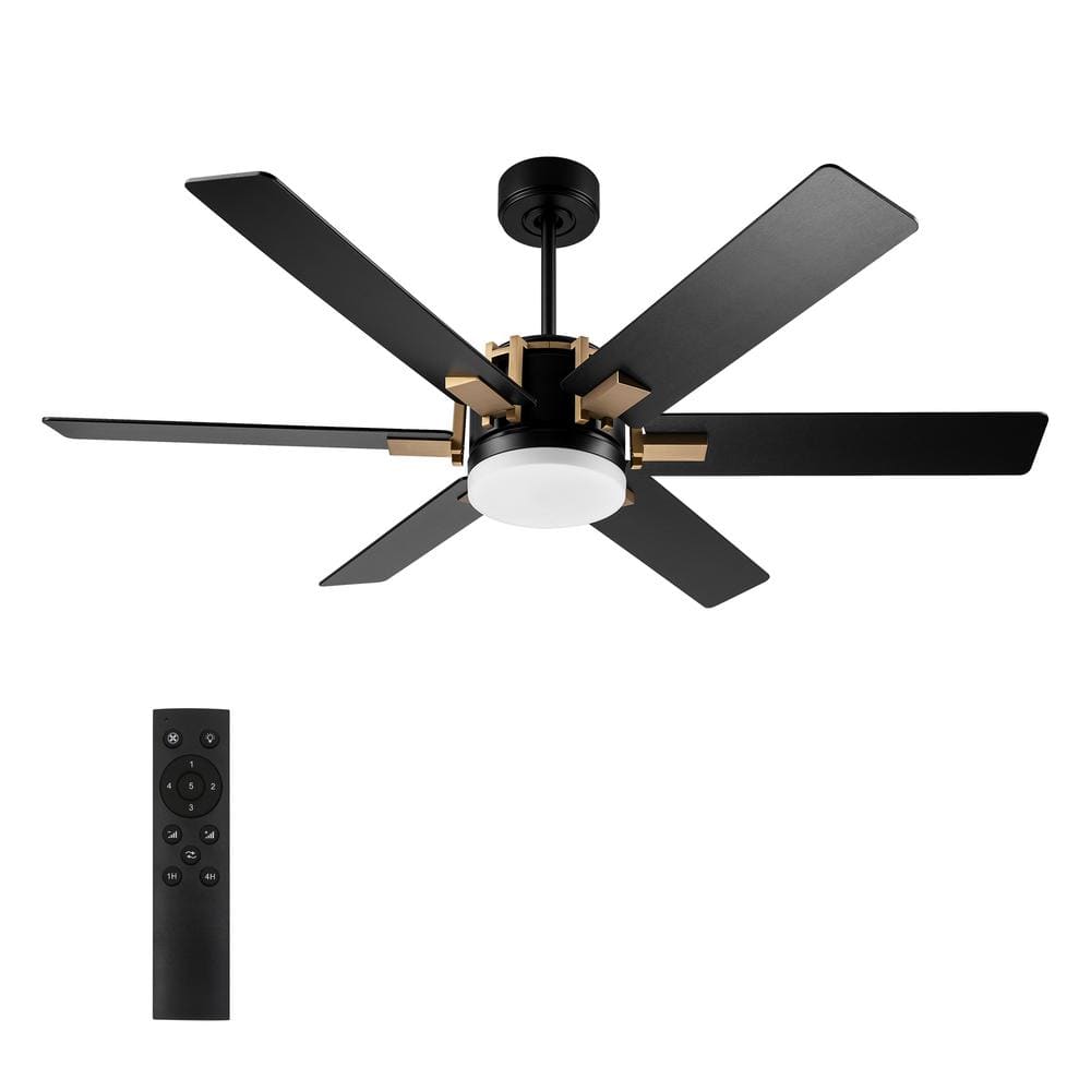 CARRO Sennin 52 in. Color Changing Integrated LED Indoor Black DC Motor